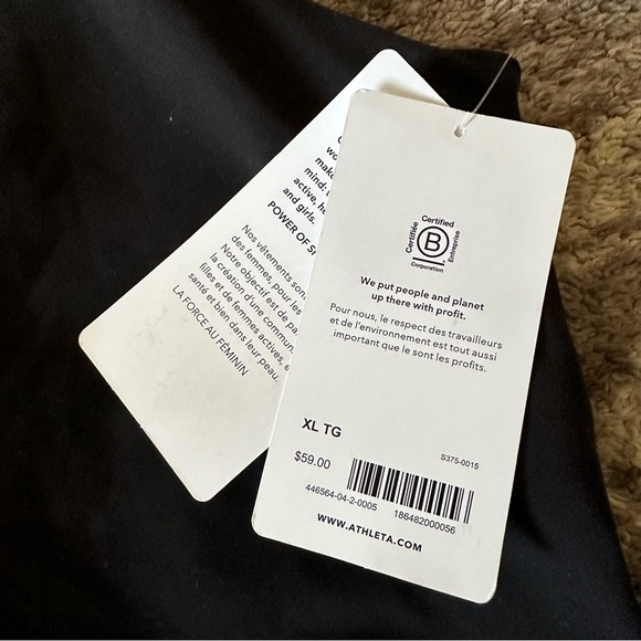 NWT Athleta Conscious Crop Bra A-C Black Powervita - Picture 7 of 7